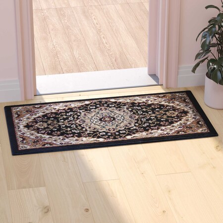 Flash Furniture Black 2' x 3' Traditional Persian Style Area Rug NR-RGB401-23-BK-GG